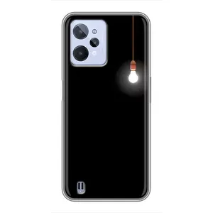 Чехол с картинками на черном фоне для Realme C31 (Лампочка)