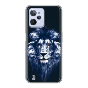 Чехол с картинкой на Realme C31 (Лев - синий)