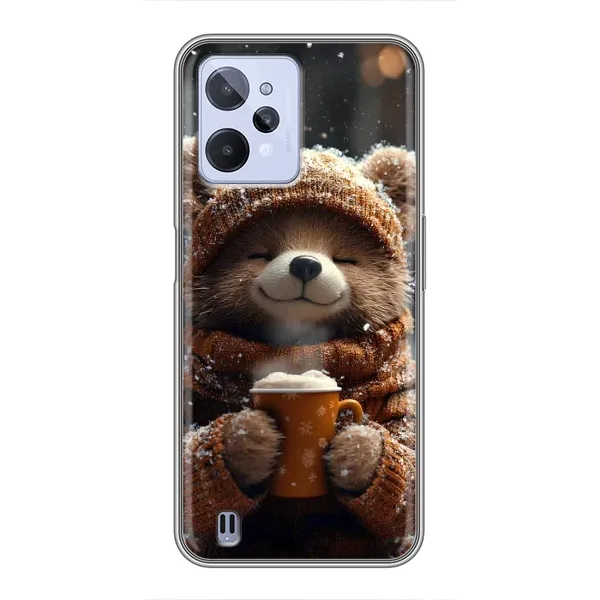 Чехол с рисунком «Медвежонок с кофе» для Realme C31 Чехол с рисунком «Медвежонок с кофе» для Realme C31