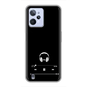 Чехол с картинками на черном фоне для Realme C31 (Плеер)