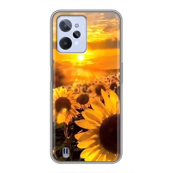 Чехол с рисунком «поле подсолнухов» для Realme C31