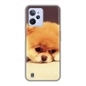 Чехол (ТПУ) Милые собачки для Realme C31 (Померанский шпиц)