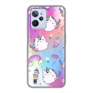 Чехол Unicorn на Realme C31 (Радуга и Единорог)