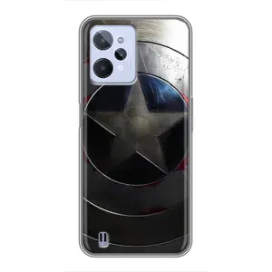 Чехол с Щитом Капитана Америки на Realme C31 (Ретро Щит Капитана)
