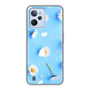 Чохол з Квітами для Realme C31 (ромашки на блакитному)
