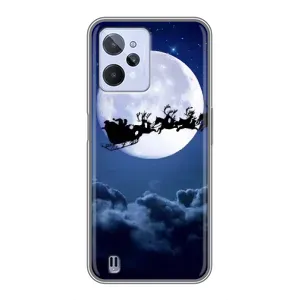 Чехол Санта Клаус для Realme C31 (Санта - луна)