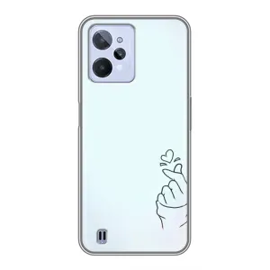 Чехлы (Знак сердечка) на Realme C31 (Сердце на голубом)