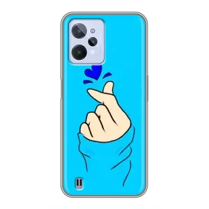 Чехлы (Знак сердечка) на Realme C31 (Сердце на синем)
