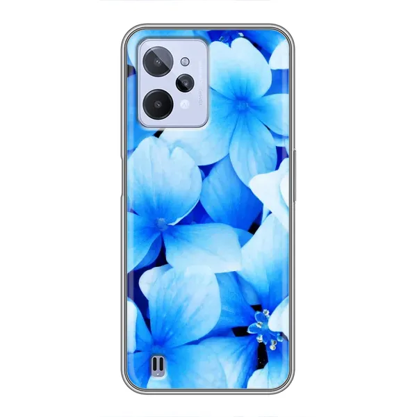 Чехол с рисунком «Синие цветы» для Realme C31 Чехол с рисунком «Синие цветы» для Realme C31