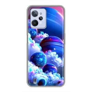 Чехлы КОСМОС для Realme C31 (Синие планеты)