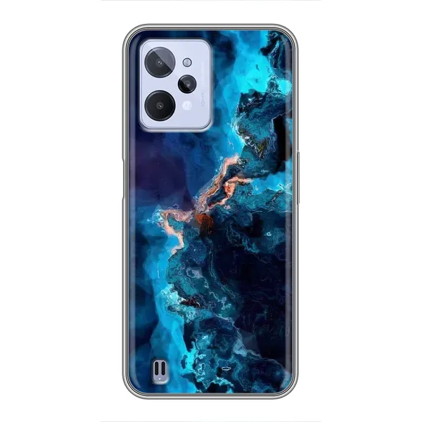 Чехол с рисунком «Синий мрамор» для Realme C31 Чехол с рисунком «Синий мрамор» для Realme C31