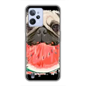 Чехол (ТПУ) Милые собачки для Realme C31 (Смешной Мопс)