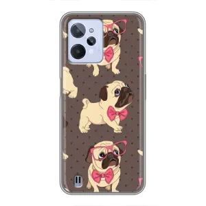 Чехол (ТПУ) Милые собачки для Realme C31 (Собачки Мопсики)