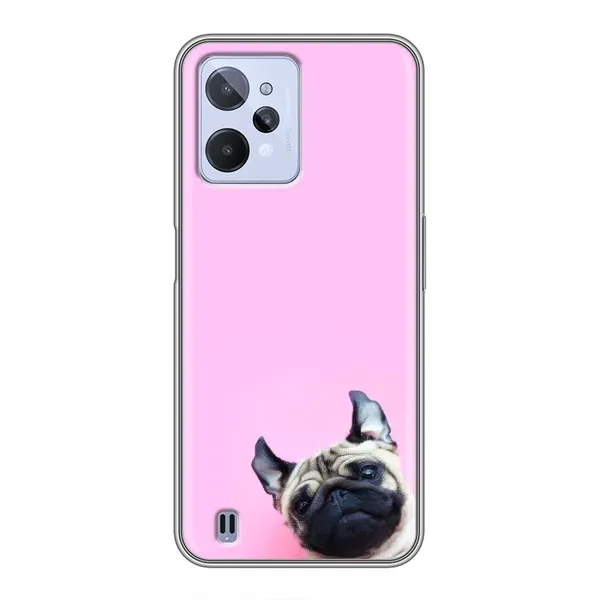 Чехол с рисунком «Собака на розовом» для Realme C31 Чехол с рисунком «Собака на розовом» для Realme C31