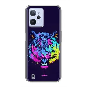 Силиконовый бампер с картинкой животных для Realme C31 (Тигр-Арт)