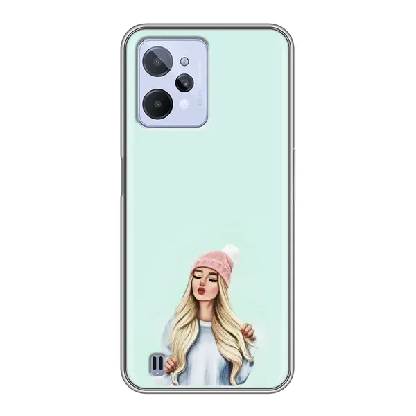 Чехол с рисунком «В шапке» для Realme C31