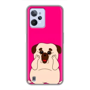 Чехол (ТПУ) Милые собачки для Realme C31 (Веселый Мопсик)