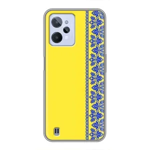 Силиконовый Чехол на Realme C31 (Вышиванка на желтом)