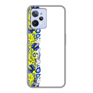 Силиконовый Чехол на Realme C31 с картинкой Вышиванки (Желто-синяя вышиванка)