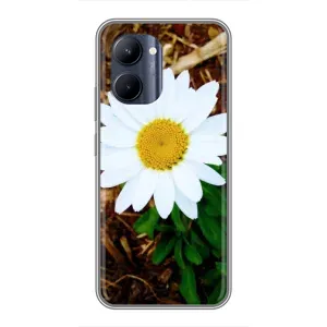 Чехол с ромашками на Realme C33 (Белая ромашка)
