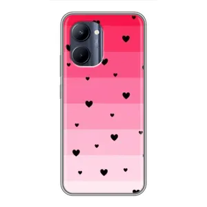 Чохли з тематикою "Маленькі Сердчеки" на Realme C33 (Чорні сердечка)