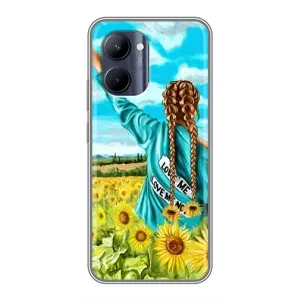 Чохол Стильні дівчата на Realme C33 (Дівчина на полі)