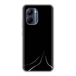 Чехол с картинками на черном фоне для Realme C33 (Дорога)