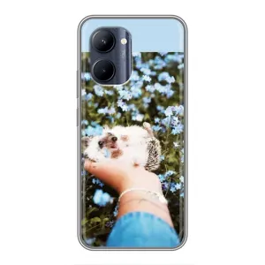 Чохли з зображенням різних тварин на Realme C33 (Їжачок в руці)