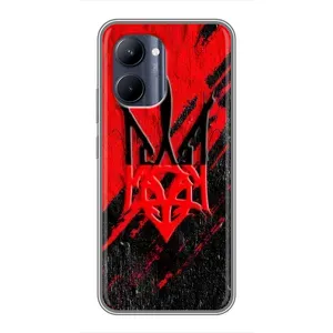 Чехлы УПА (Красно-Чёрный) на Realme C33 (Герб в цвете УПА)