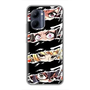 Силіконові чохлі з очіма Anime для Реалмі с33 (Очі на чорному)