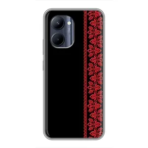 Силиконовый Чехол на Realme C33 (Красная Вышиванка)