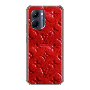 Текстурный Чехол Louis Vuitton для Реалми с33 (Красный ЛВ)