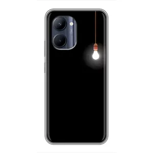 Чехол с картинками на черном фоне для Realme C33 (Лампочка)