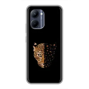 Чохол з леопардовим принтом на Realme C33 (Леопард на чорному)