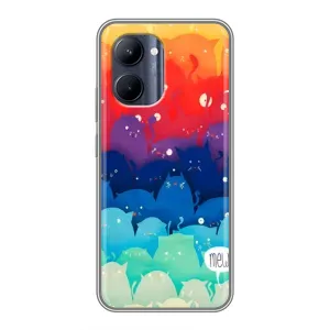 Силиконовый чехол с котиком для Realme C33 (Mew)