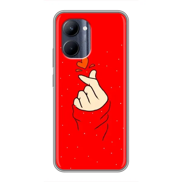 Чехол с рисунком «Сердце на красном» для Realme C33 Чехол с рисунком «Сердце на красном» для Realme C33