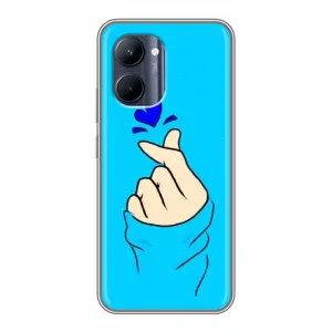 Чохол (Знак сердечка) для Realme C33 (Сердечко на синоьому)