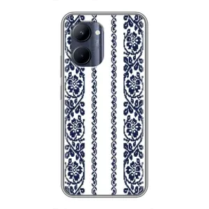 Силиконовый Чехол на Realme C33 с картинкой Вышиванки (Синяя вышиванка)