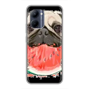 Чехол (ТПУ) Милые собачки для Realme C33 (Смешной Мопс)