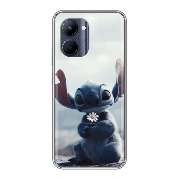 Чехол с рисунком «Стич с цветочком» для Realme C33 Чехол с рисунком «Стич с цветочком» для Realme C33