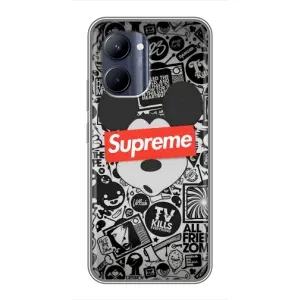 Чохол з Брендами одягу на Реалмі с33 (Supreme Маус)