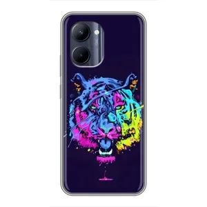Силіконовий бампер з картинкою звірів для Realme C33 (Тигр-Арт)