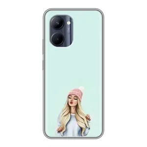 Силіконовый Чохол на Realme C33 з картинкой Модных девушек (В шапці)