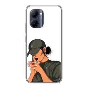 Силіконовый Чохол на Realme C33 з картинкой Модных девушек (У зеленому)