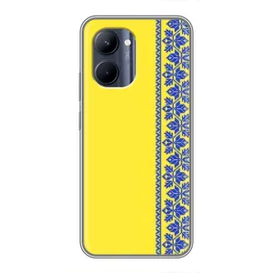 Силиконовый Чехол на Realme C33 (Вышиванка на желтом)