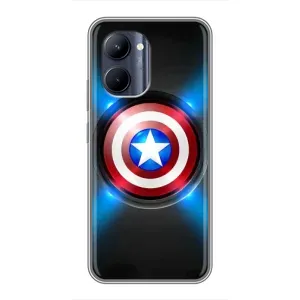 Чехол с Щитом Капитана Америки на Realme C33 (Яркий Щит Капитана)