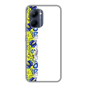 Силиконовый Чехол на Realme C33 с картинкой Вышиванки (Желто-синяя вышиванка)