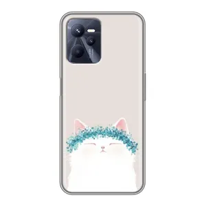 Чехол на тематику: Коты для Realme C35 (Белый котик)