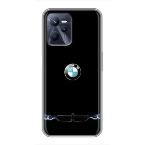 Силиконовый бампер с картинкой машины на Realme C35 (Черный BMW)