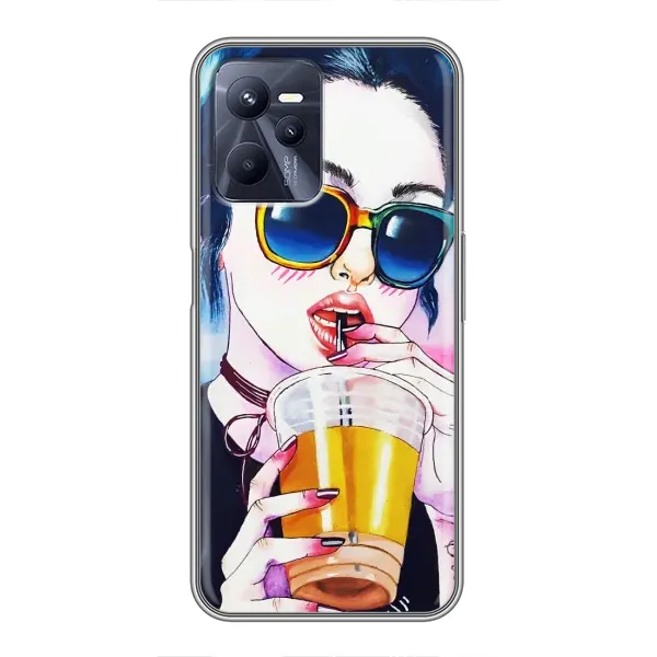 Чехол с рисунком «Девушка с коктейлем» для Realme C35
